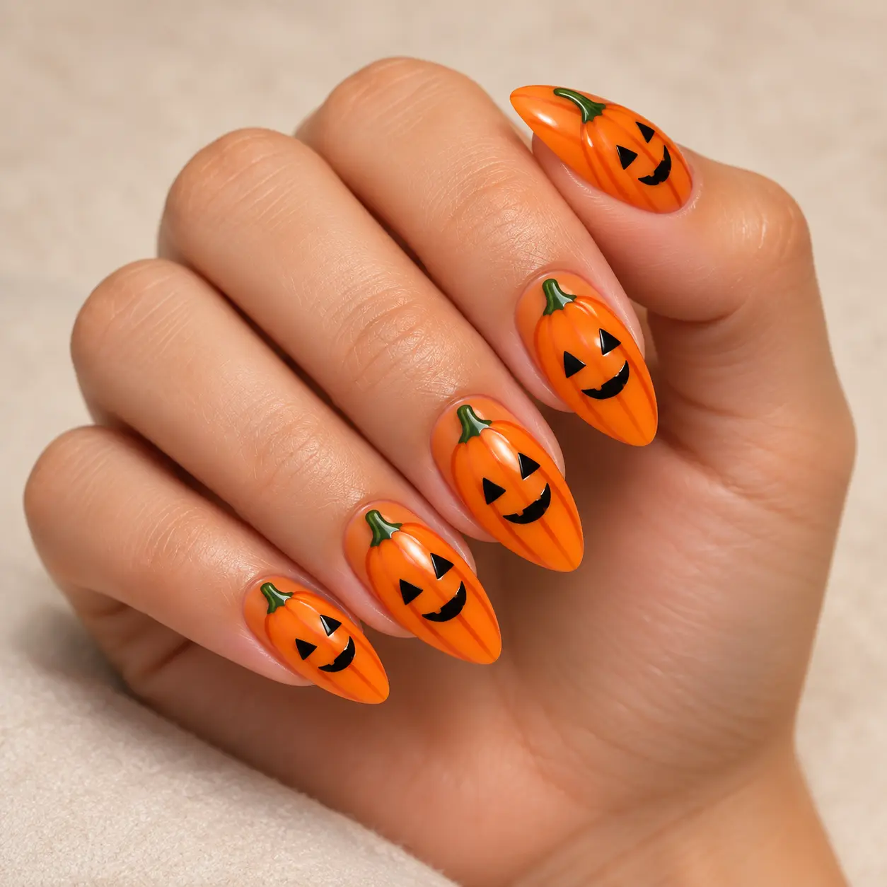 Uñas Halloween calabaza